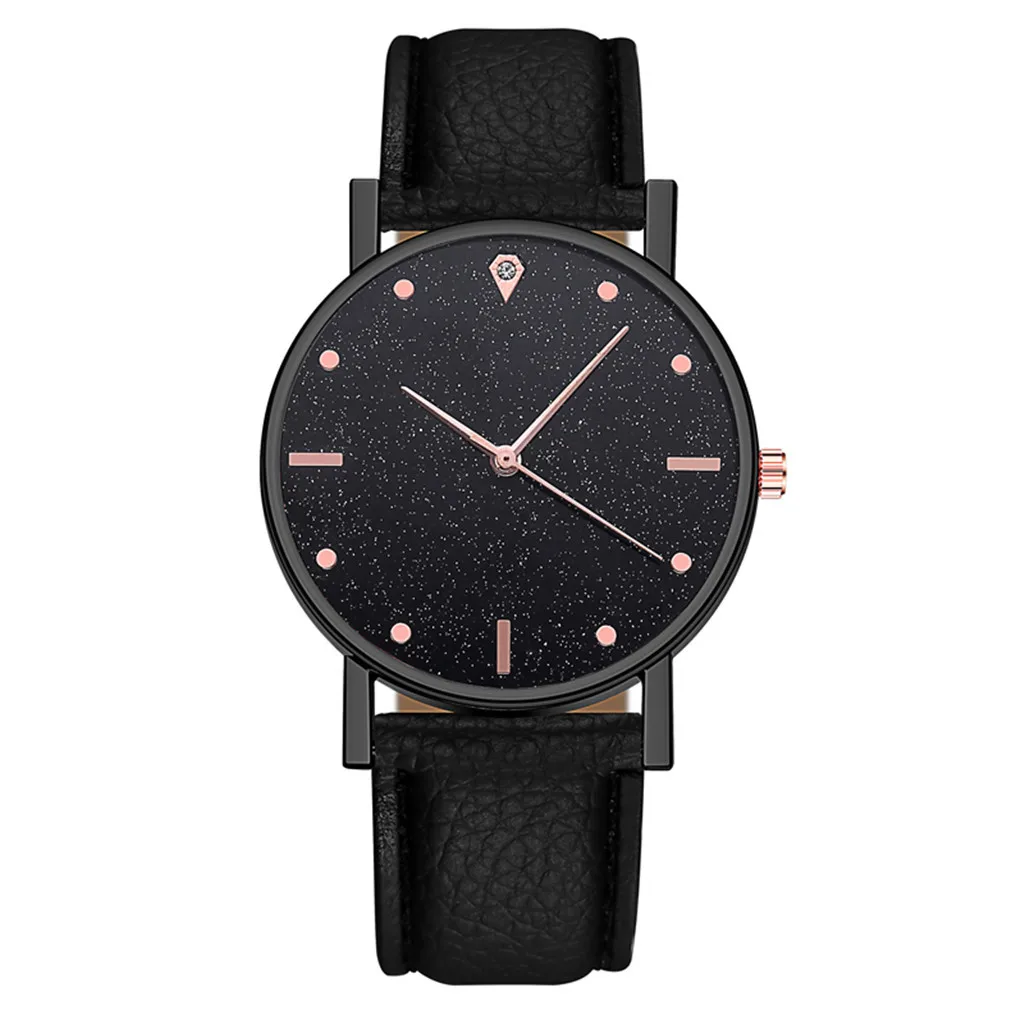 

Luxury Women Watch Unisex Stars Starry Frosted Belt Watch Ladies Dotted With Roman Scale leather Watch Reloj Zegarek Damski