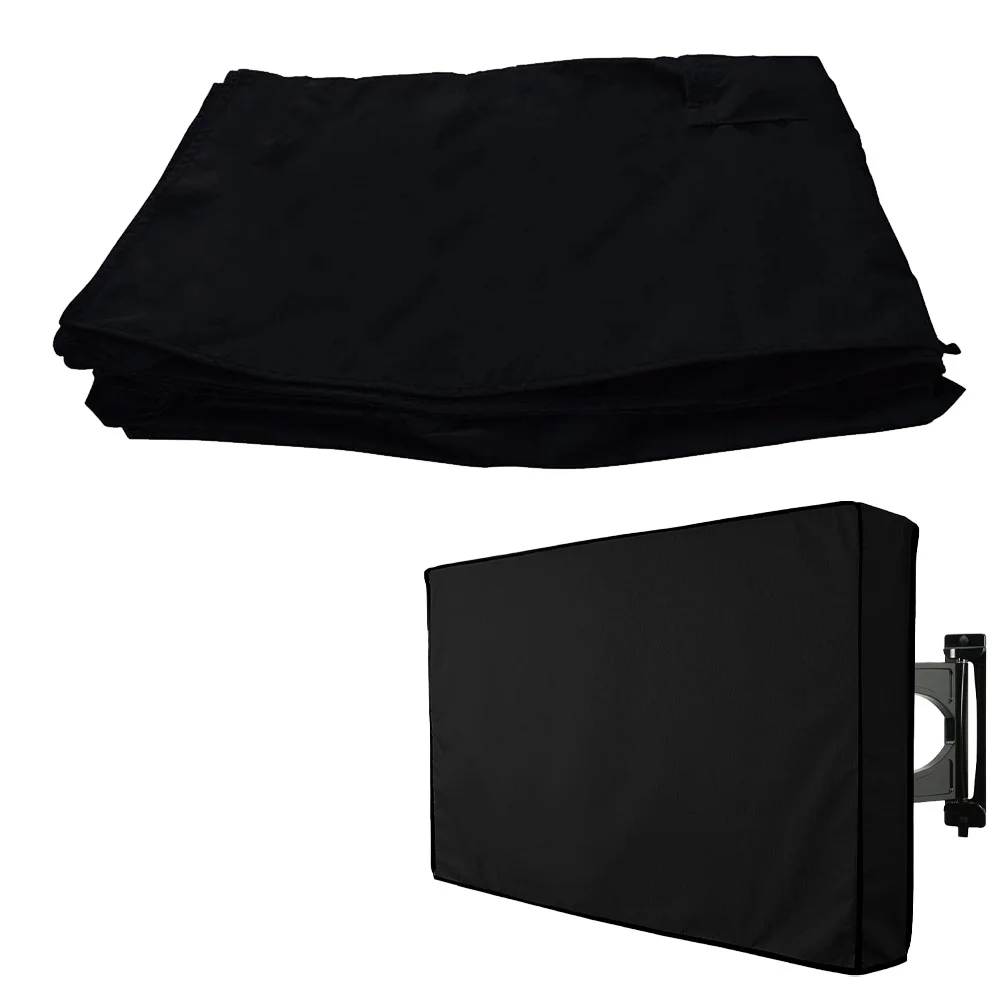 

Outdoor TV Cover Waterproof Dustproof Display Dust Cover Television Screen Protector With Pocket Indoor Garden Terrace Use
