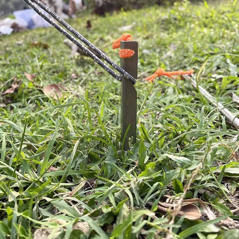 

4pcs Tent Peg Nails Alloy Stake With Rope Tent Ground Camping 16cm Outdoor Ground Pin Shape Stakes Nail Tent V Acc J2j3