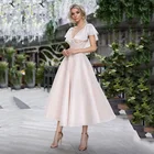 Розовое ТРАПЕЦИЕВИДНОЕ платье для выпускного вечера с рукавами-крылышками и V-образным вырезом, корсет, вечерние наряды, блестящее платье для вечеринки, изготовленное на заказ