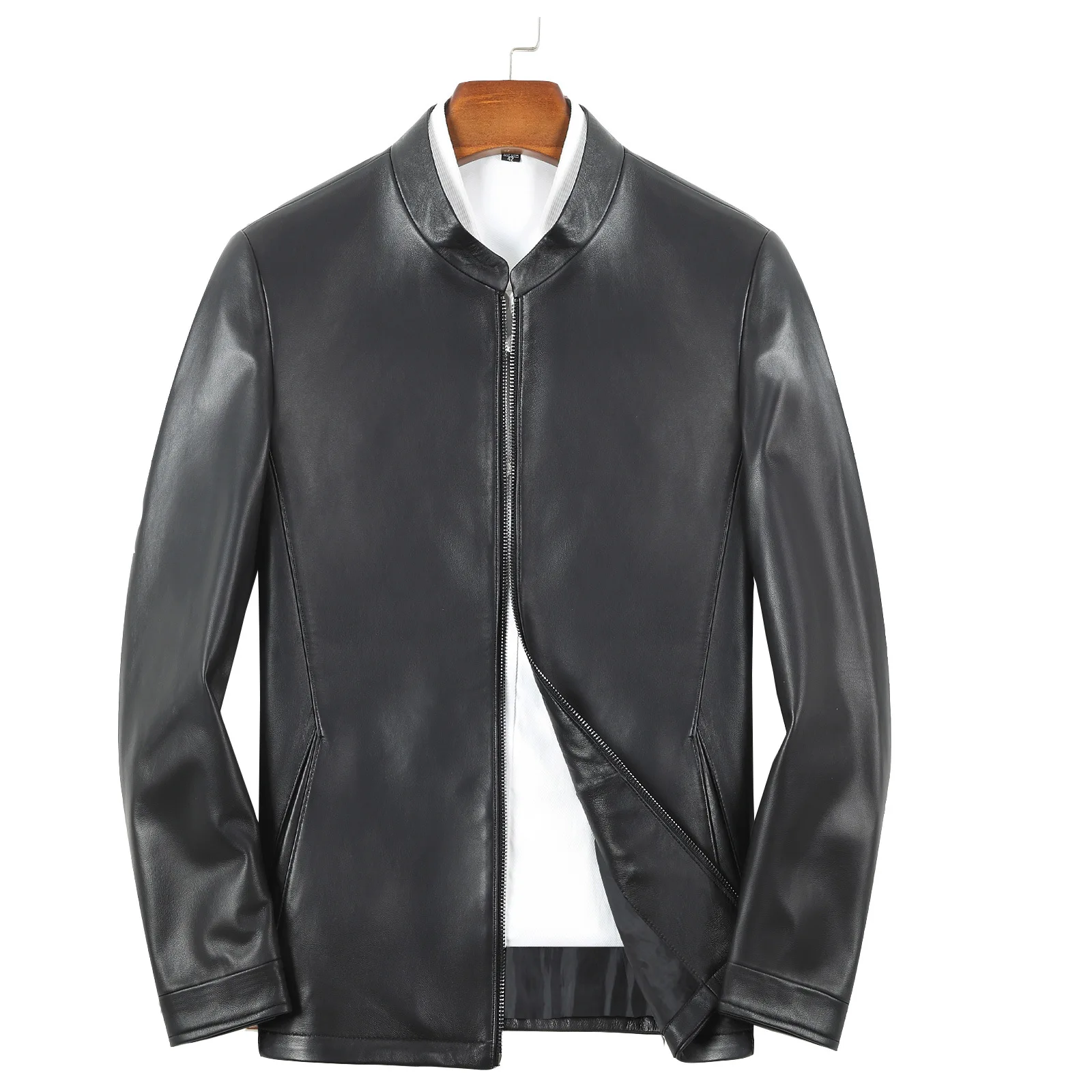 Куртка мужская из ПУ кожи свободная байкерская куртка на молнии с длинным