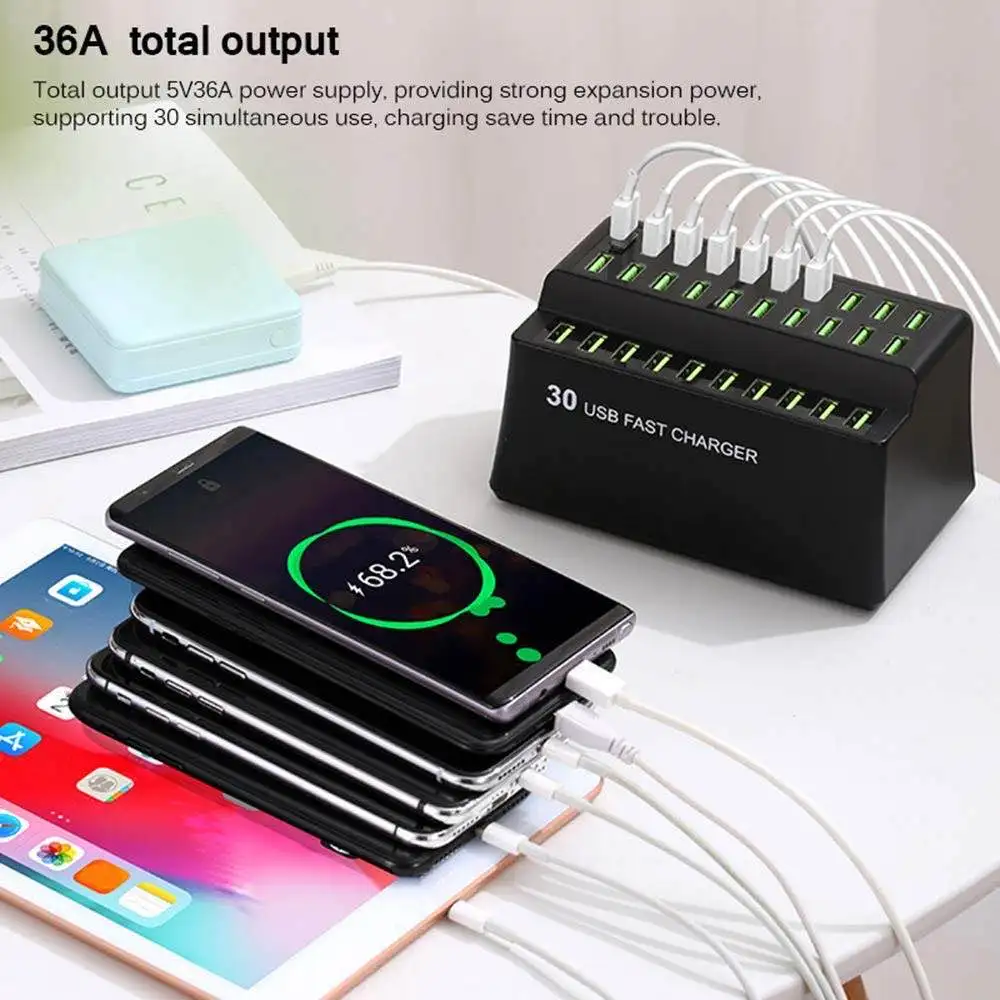 AIXXCO Smart 180 Вт 36A USB зарядное устройство с 30 usb портами питания для iphone samsung мобильный