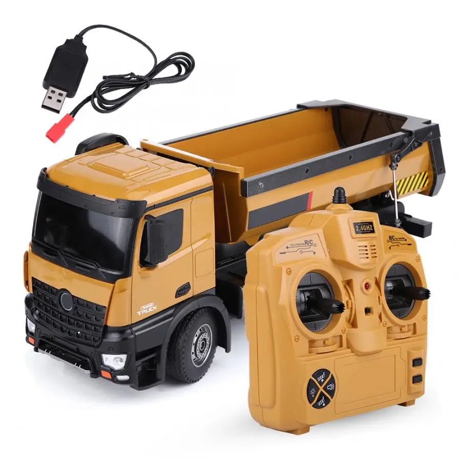 HUINA 1573 1/14 Scale 2.4GHz RC Dumping Truck for Children Remote Control Engineering Model Vehicle Kids Boys Gift | Игрушки и хобби