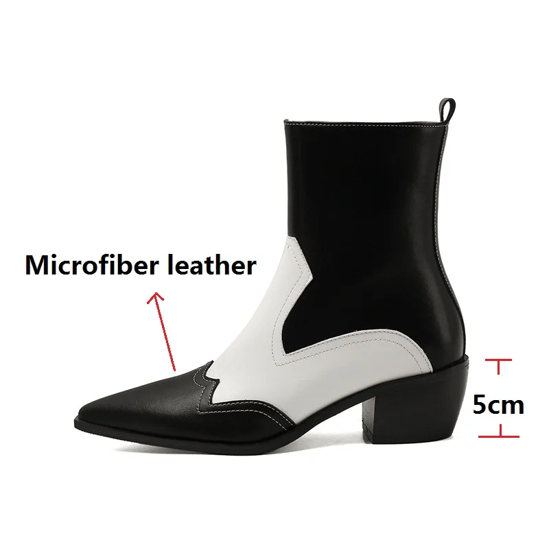 

ochanmeb newest hot fashion women microfiber leather western boots shoes woman big plus size 46 cowboy boots cowgirl shoe winter
