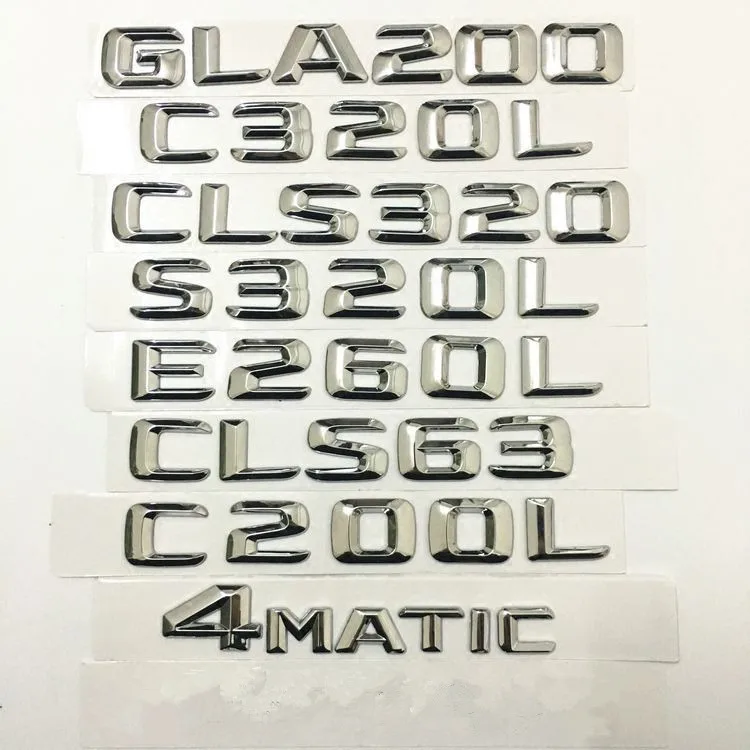 3D хромированные значки с надписью на багажник эмблемы Значки Эмблемы для Mercedes Benz