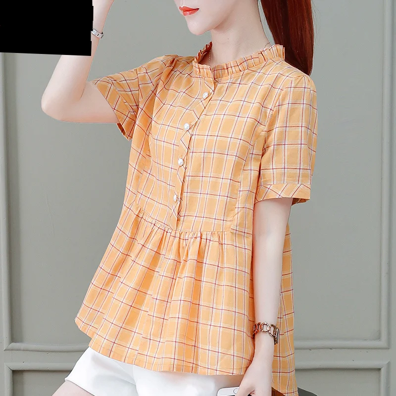 

Girl's Plaid Shirt New loose top shirt