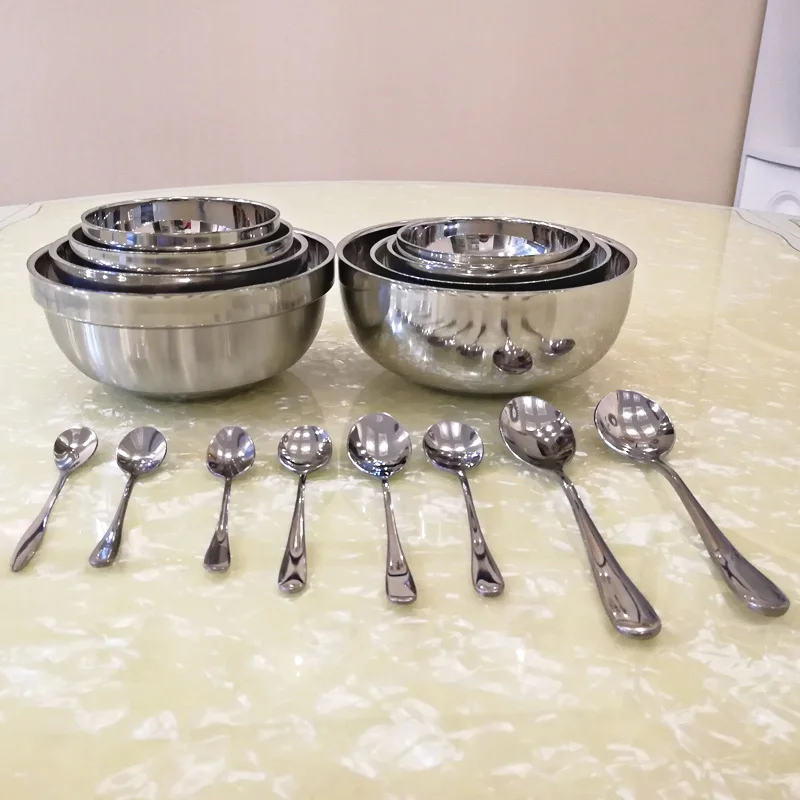 Утолщенная посуда из нержавеющей стали набор 2 х предметов Детская миска с