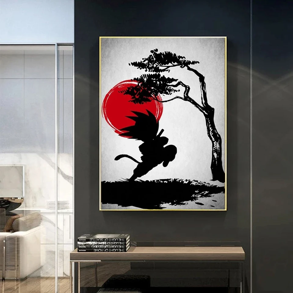 Алмазная живопись 5d персонажи аниме Гоку черно-белая Настенная картина декор