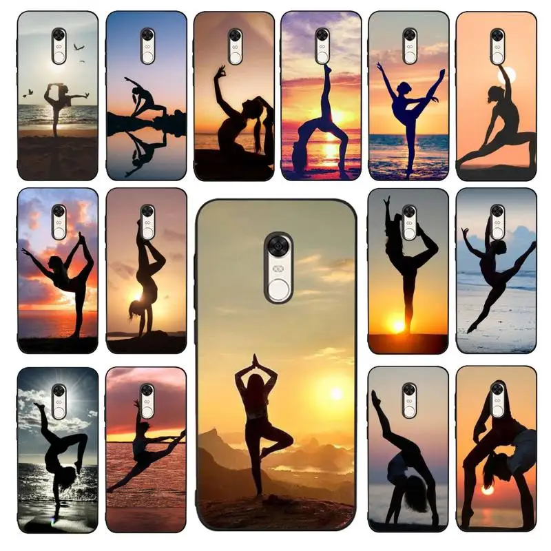 

MaiYaCa Girl Yoga Shadow Phone Case for Redmi 5 6 7 8 9 A 5plus K20 4X 6 cover