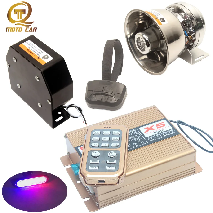 12 В многоцветная полицейская сирена с 18 звуками громкий динамик Мегафон