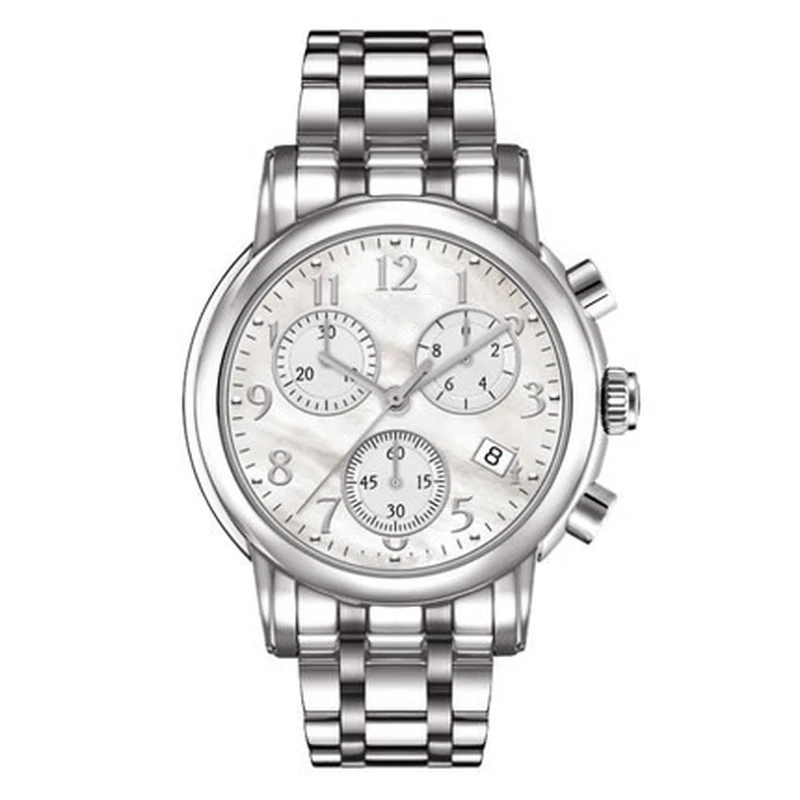 

Высококачественные Женские кварцевые часы с хронографом T-Classic, с белым циферблатом и сапфировым стеклом