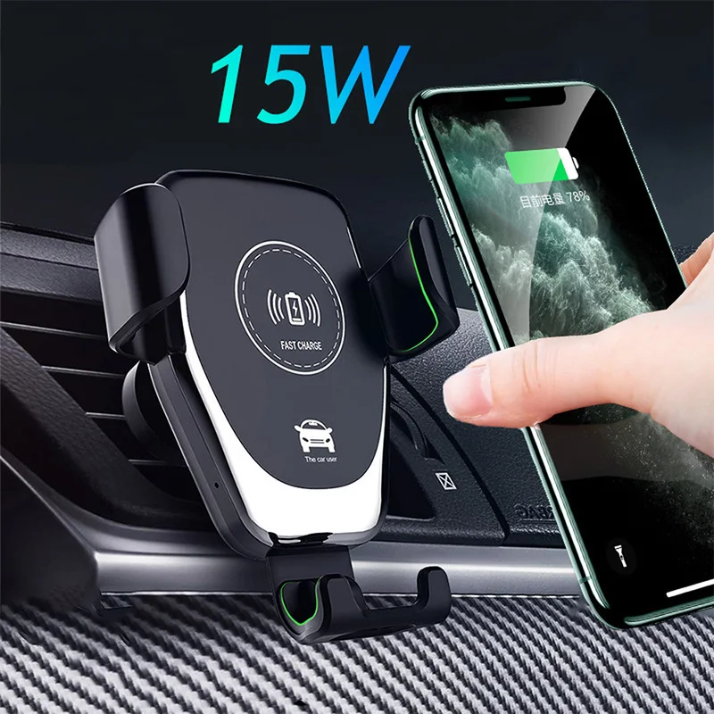 

Car Phone Holder Auto Mount Mobile Cell Phone Stand Wireless Charger Telefon GPS Support For iphone 8 XR Xiaomi 9 Samsung S9 S8