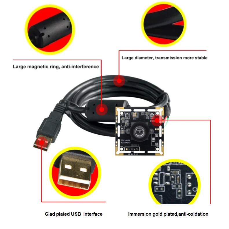 Модуль камеры 16 МП HD IMX298 Датчик USB с бесплатным интерфейсом привода ID фото и