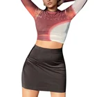 Женские весенне-осенние повседневные топы, футболки с графическим рисунком cyber y2k, с круглым вырезом и длинным рукавом, приталенная женская блузка, гранж, футболки