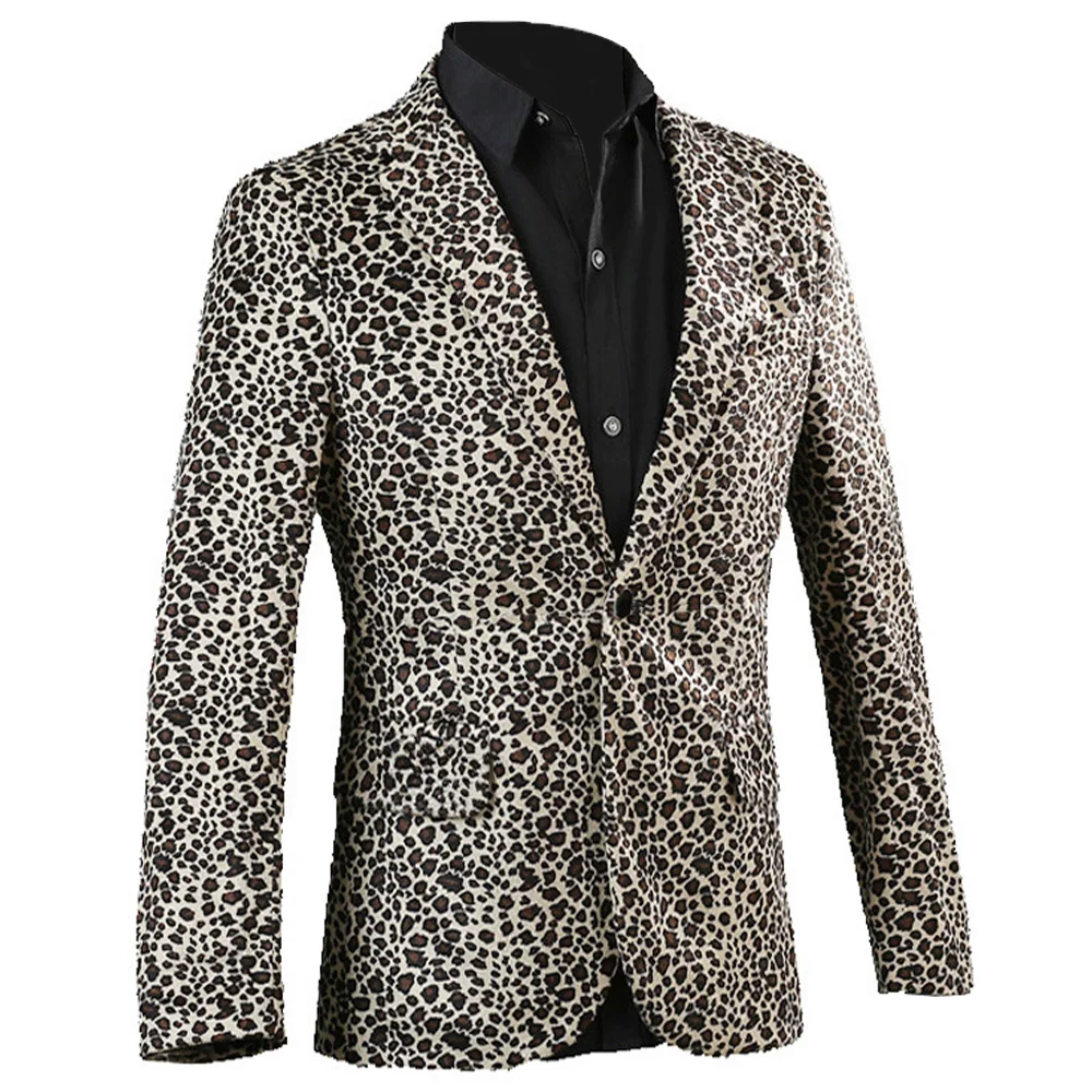 Мужской костюм с леопардовым принтом блейзер брюки и шляпа | Мужская одежда