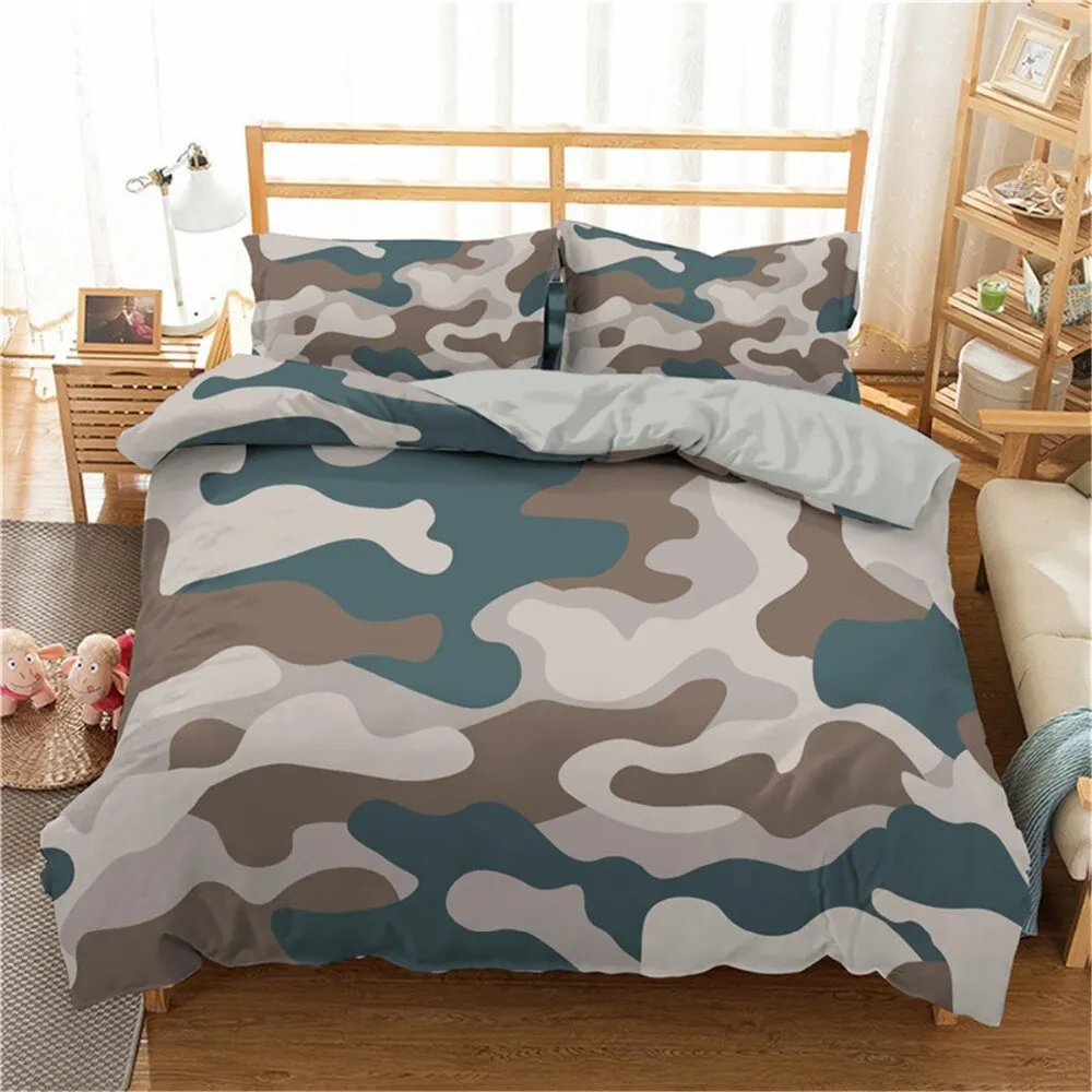 

HD Digital camouflage Print Bedding Sets Duvet Cover+ Pillowcase 2/3pcs Single Twin Queen King Bed set US/AU/EU Size