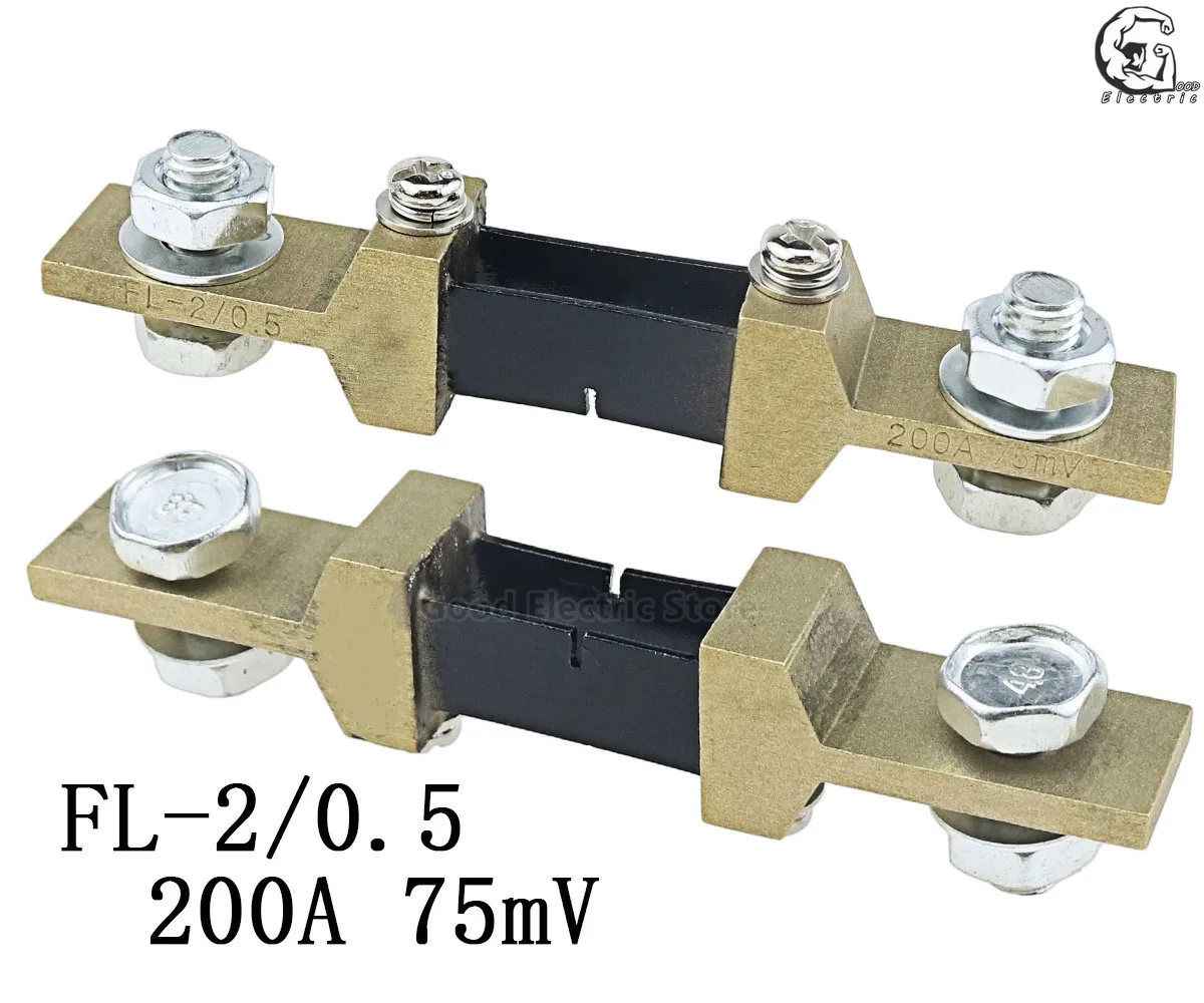 200A 75mV FL-2 100A 50A 30A 20A 10A 5A/75mV внешний шунт измеритель тока шунт резистор для цифрового амперметра Ампер Вольтметр ваттметр метр - Цвет: 200A 75mV
