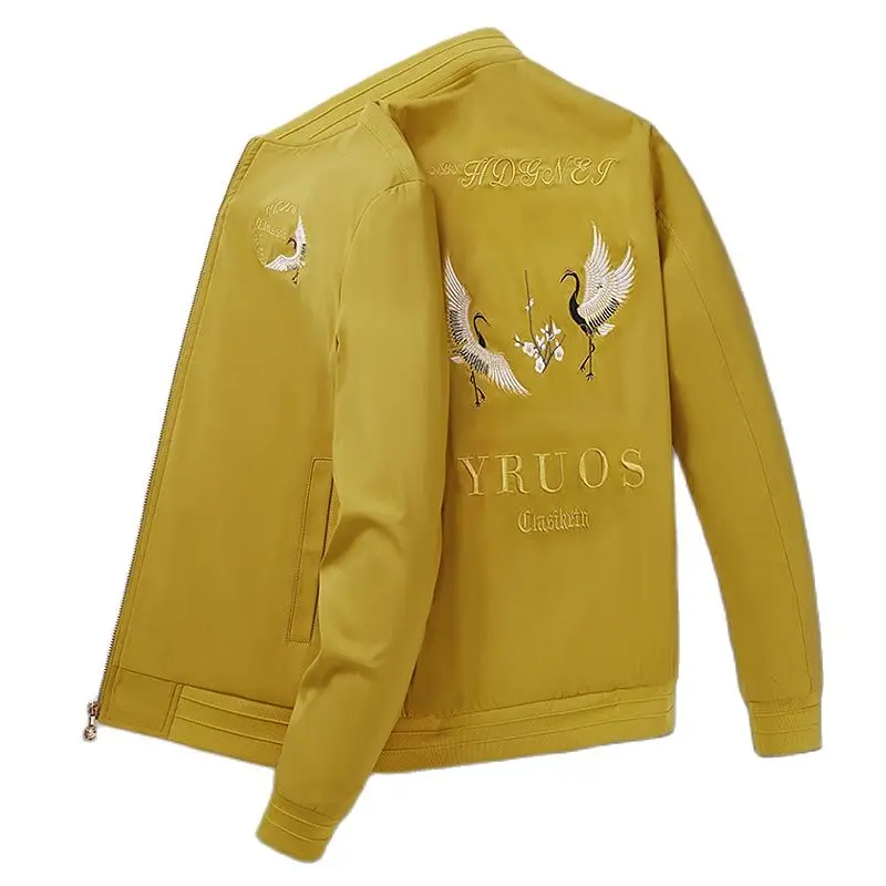 

Fashion Baseball Collar Embroidery Jacket Men Clothing Spring and Autumn Fashion Dance Party Bar Casual Coats Size 5XL-S