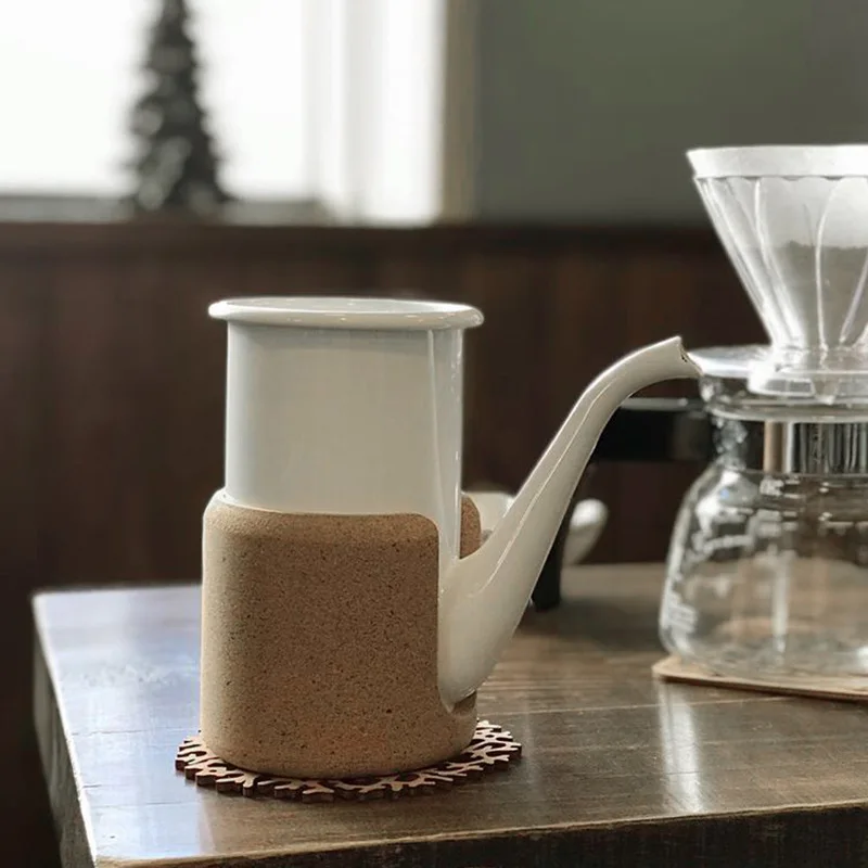 400 мл Корк Кофе горшок Нержавеющая сталь ручной капельная Кофеварка стройные