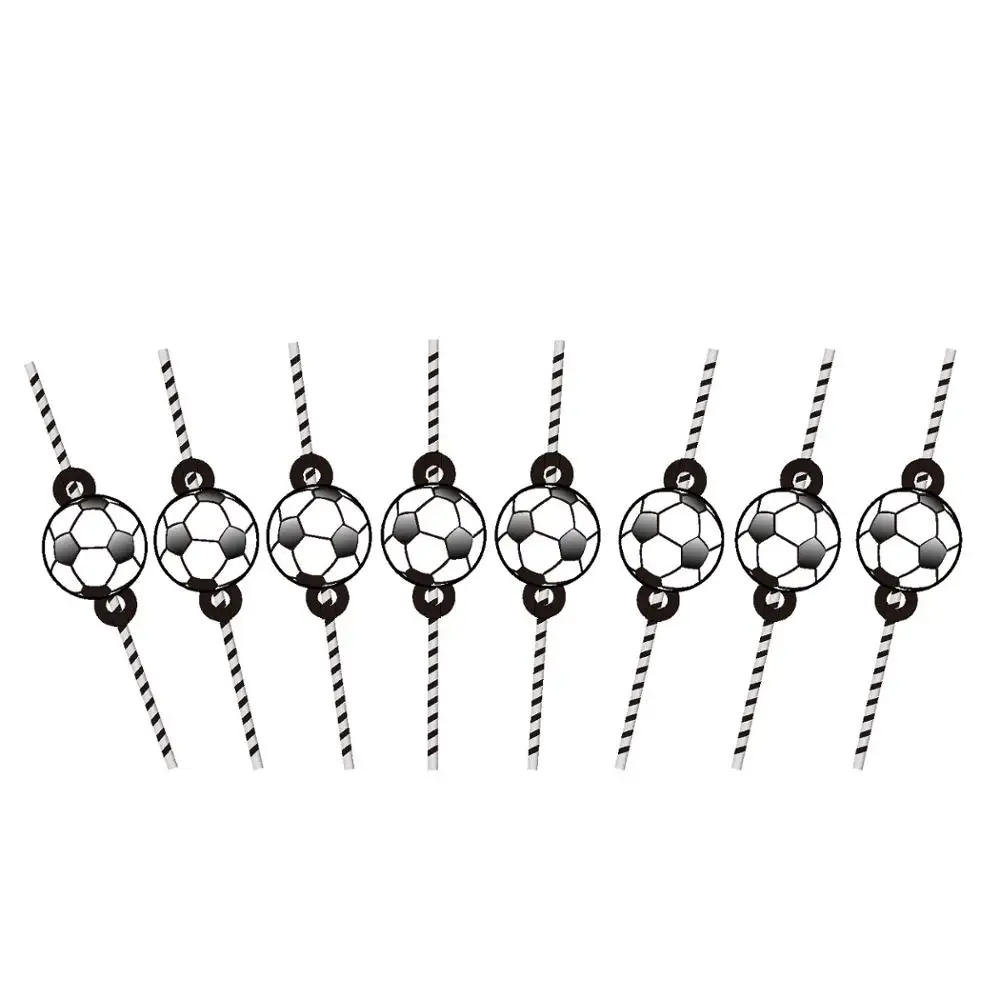 Straw 16pcs Вечерние салфетки для игры в футбол Happy Baby Shower украшения для дня рождения скатерть футбольная тематика тарелки Детские сувениры чашки тарелки вечерние принадлежности - Цвет: Straw 16pcs