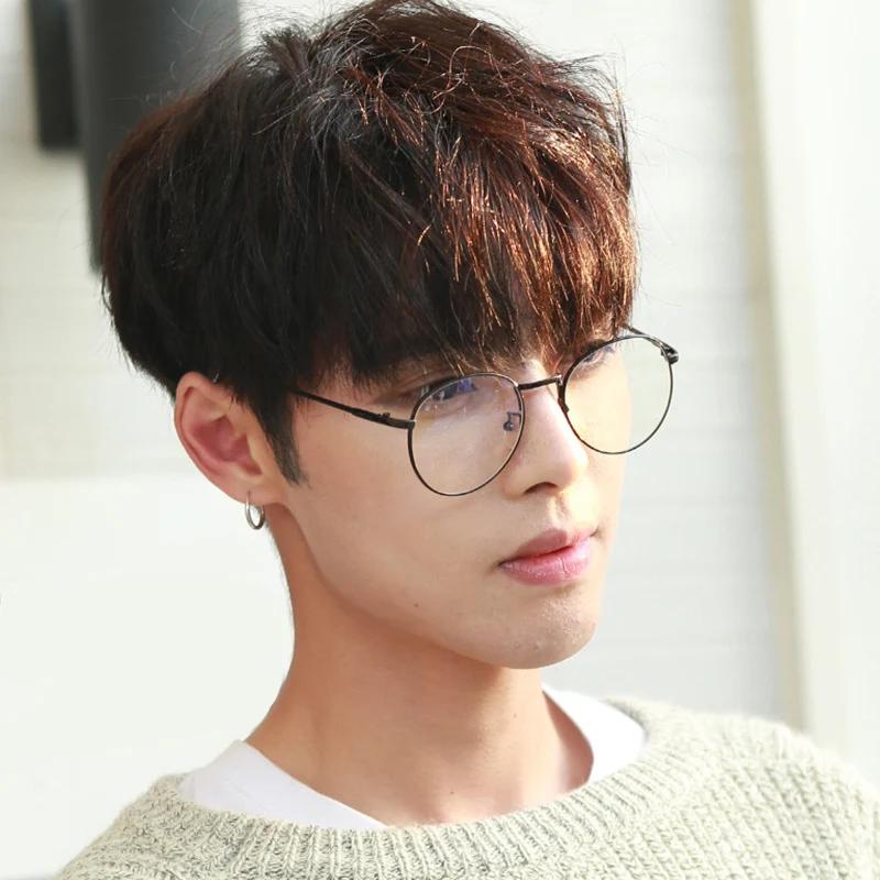 

2020 New fashion simple unisex round Plain glasses for men women Metal frame glasses for wedding party eyeglasses Spring hinge