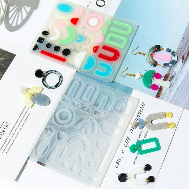 

DIY Crafts Crystal Epoxy Resin Mold Earring Ear Pendant Casting Silicone Mould