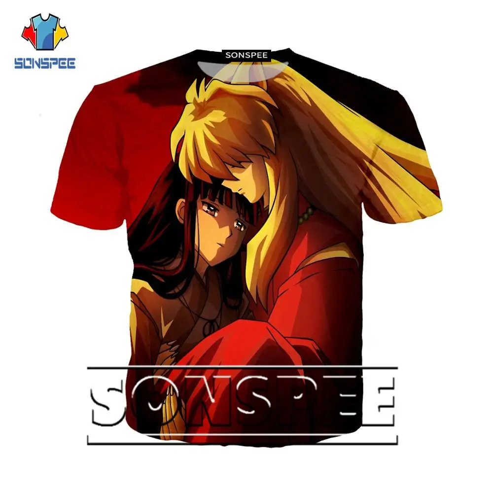 Мужские и женские футболки SONSPEE Anime Inuyasha Повседневные Дышащие винтажные мужские