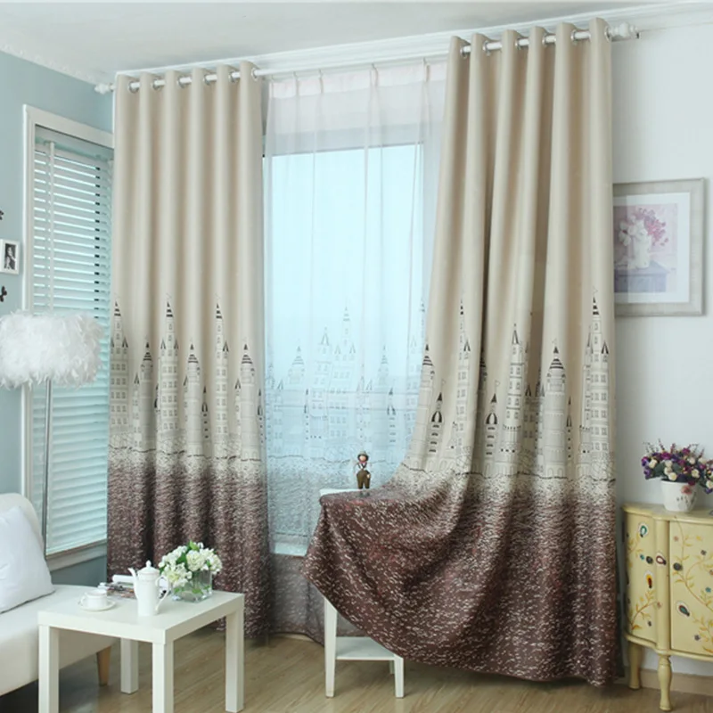 

Curtain for living dining room bedroom Roman blinds Mediterranean castle soundproof curtains shade curtains custom Included