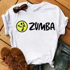 Женские футболки Zumba для танцев в стиле хип-хоп, футболки с графическим принтом в стиле Харадзюку, топы, летняя модная футболка с коротким рукавом для девушек, Прямая поставка