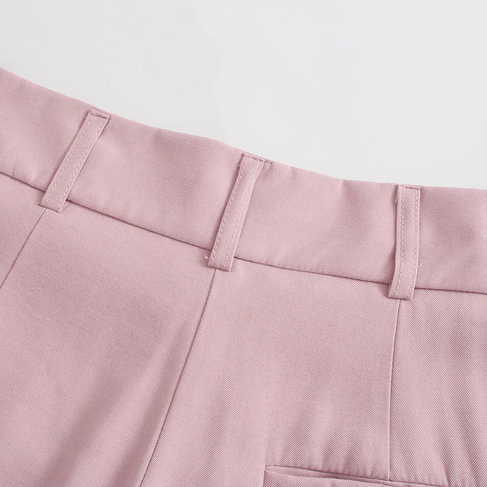 

Women 2021 Chic Fashion Wide-leg Front double breasted neutral wind Pants Vintage High Waist Side Pockets Female Trousers Mujer