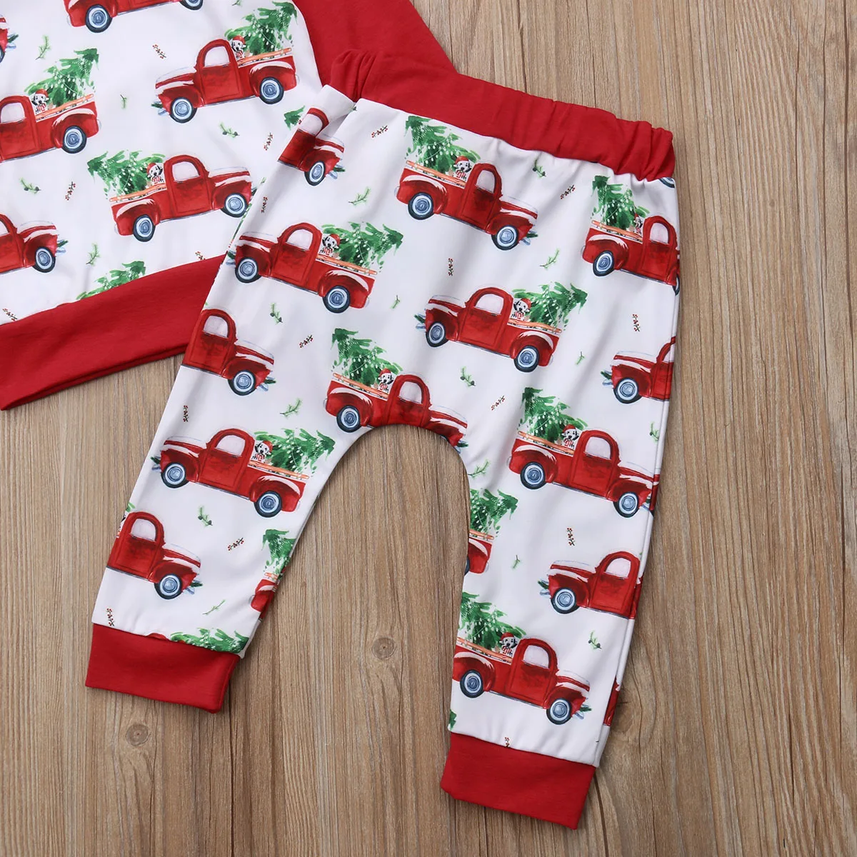 Комплект одежды для маленьких мальчиков Красный Рождественский осенне-зимний