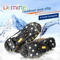 8 teeth anti slip ice spikes for winter shoes covers outdoor fishing climbing snow and ice gripper anti skid snowshoes crampons