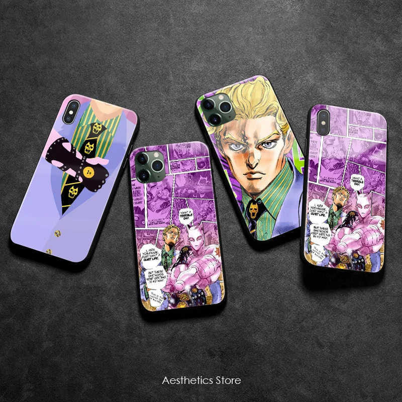 Yoshikage Kira jojo необычная часть 4 Мягкий силиконовый стеклянный чехол для телефона