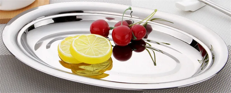 Овальная Толстая Рыбная тарелка из нержавеющей стали многофункциональное