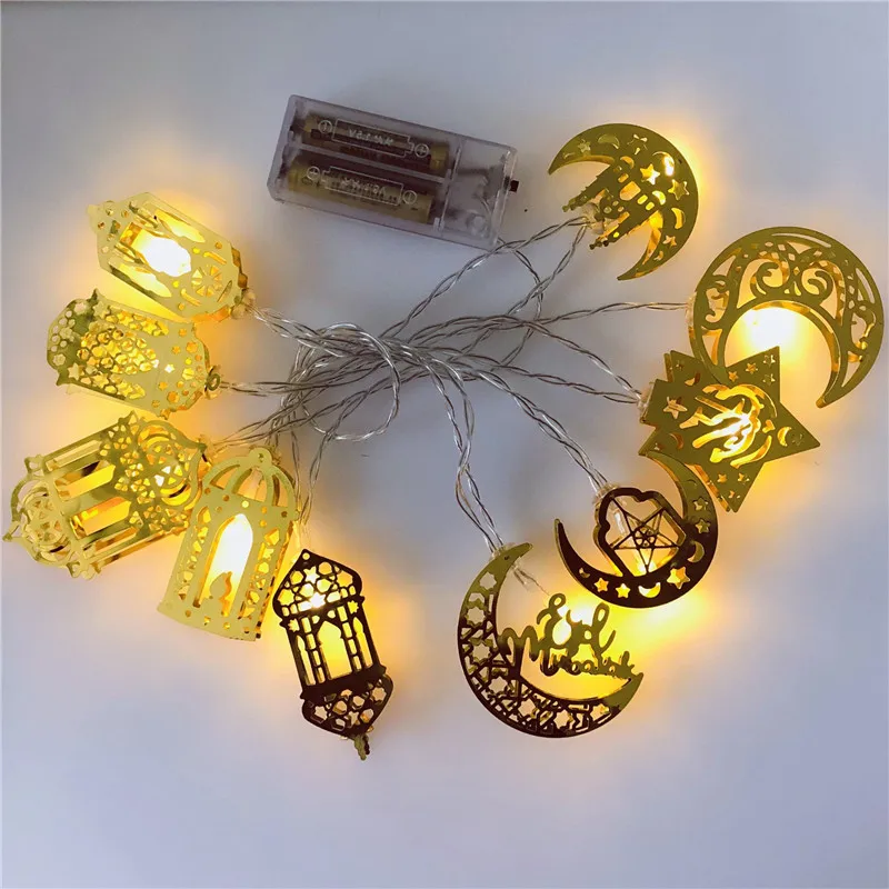 

1.5m 10Led Eid Mubarak Moon Star Palace Led Light String Islamic Muslim Party Home Decoration Ramadan Decoration Kareem Ornament