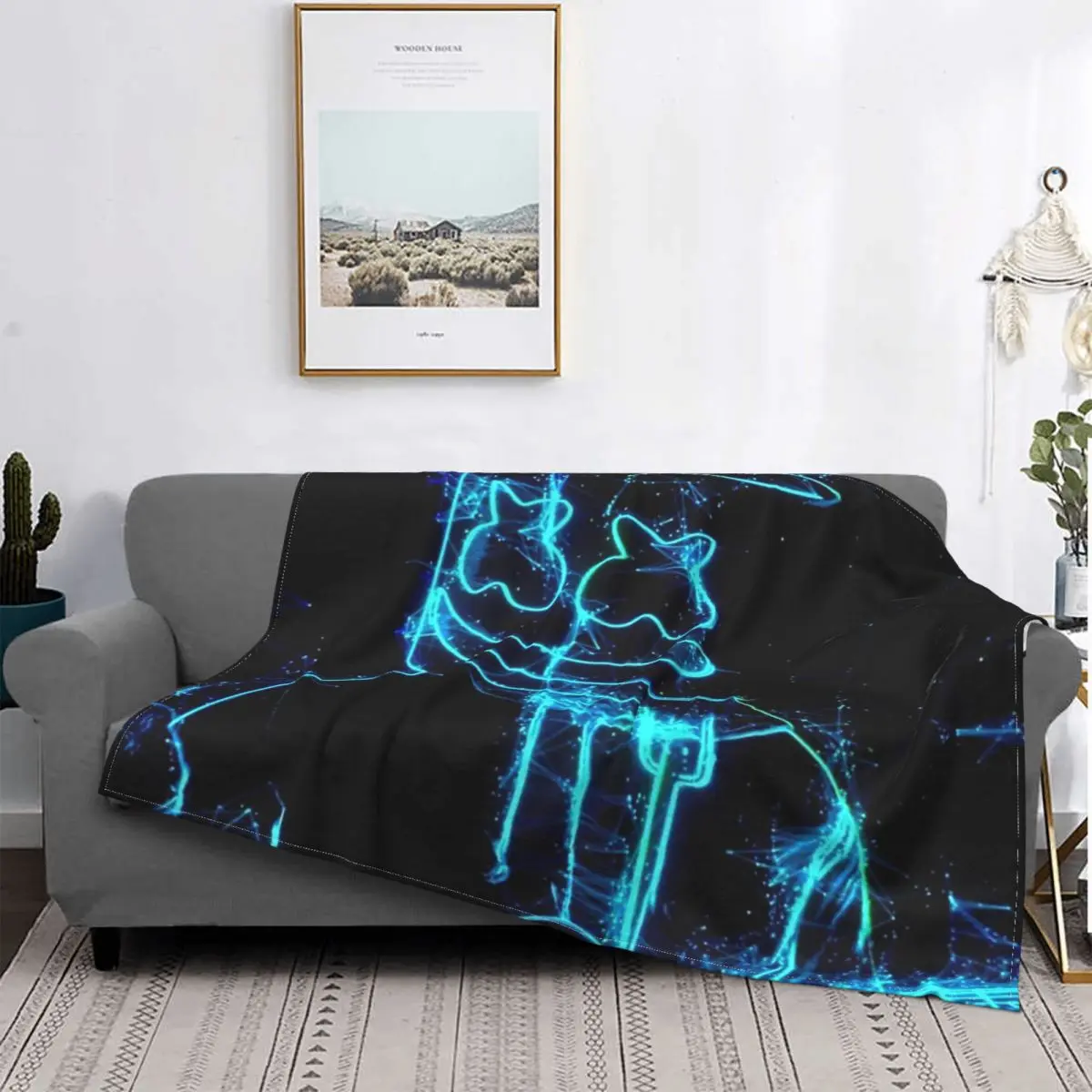 

Marshmello Lighting-Manta a cuadros para cama, manta de muselina a cuadros, ropa de cama y fundas