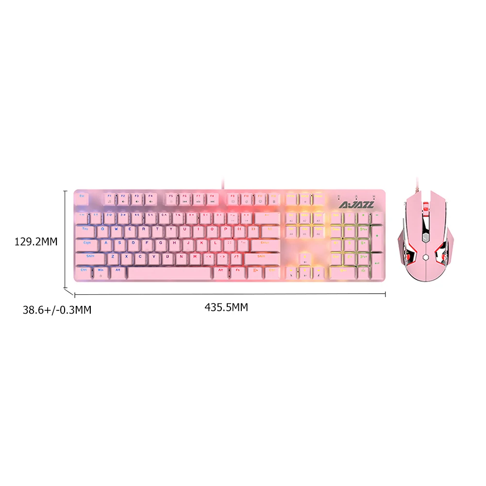 

Ajazz USB Wired Mechanical Keyboard Mouse Combos 8000 DPI Adjustable Gamer Mice 104 Keys Ergonomic Keypad For Desktop Laptop PC