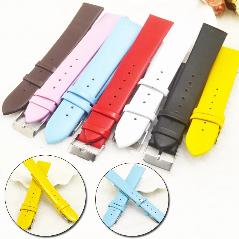 Новый летний цветной кожаный ремешок для часов женщин Модный мягкий