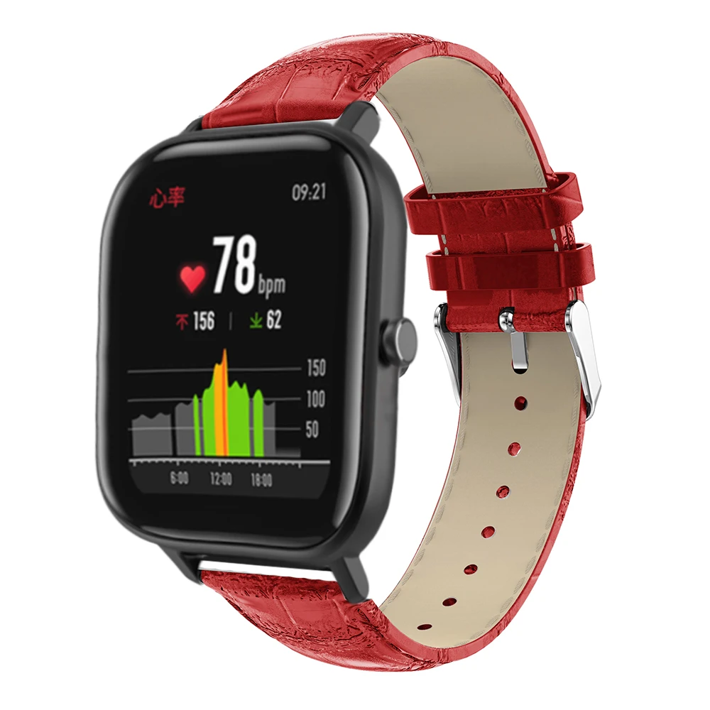 20 мм кожаный браслет, ремешок для часов для Xiaomi Huami Amazfit GTS/Bip Lite Молодежные умные наручные часы Роскошные спортивные Correa