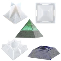 diy crystal epoxy resin mold creative pyramid ashtray ash storage silicone mold