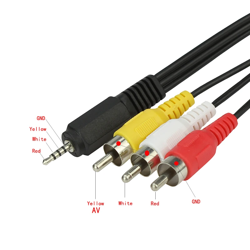 2 5 мм к 3RCA аудио/видео AV-кабель AV-видеокабелю для сетевого медиаплеера 1 м |