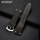 Ремешок из натуральной кожи, масляный, масляный, Обесцвеченный, 18, 20, 22, 24 мм