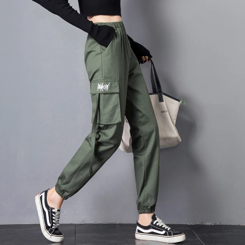 Женские брюки размера плюс с высокой талией и карманами на пуговицах женские