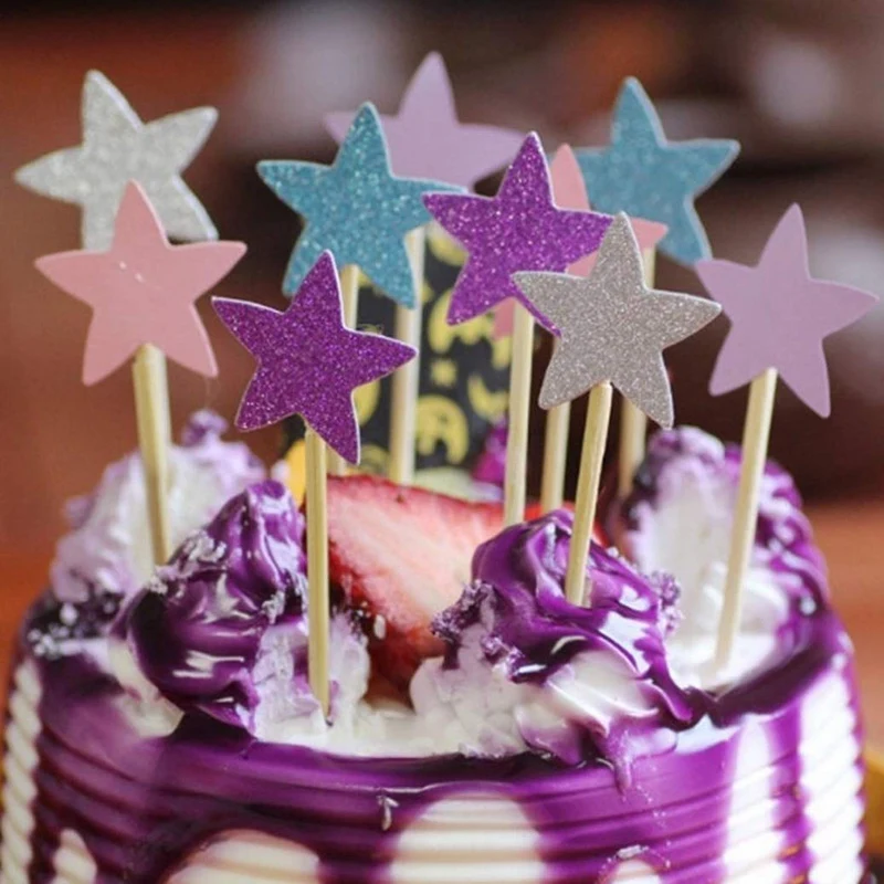 Маленькая звезда топперы для кексов украшения выпечки десерт вечеринка в честь
