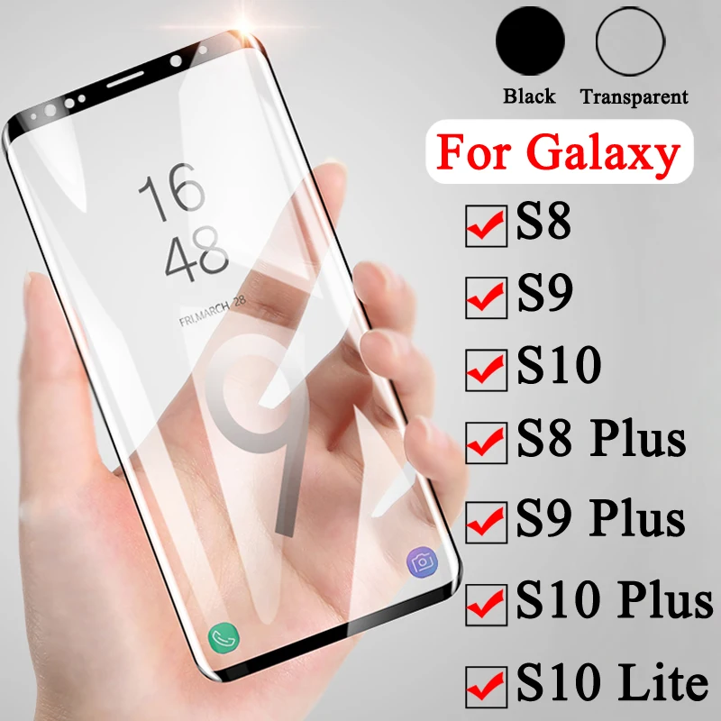 3D защитное стекло на samsung Galaxy S9 S8 S10 Plus Lite Samsumg S 8 9 10 световая Защитная пленка для