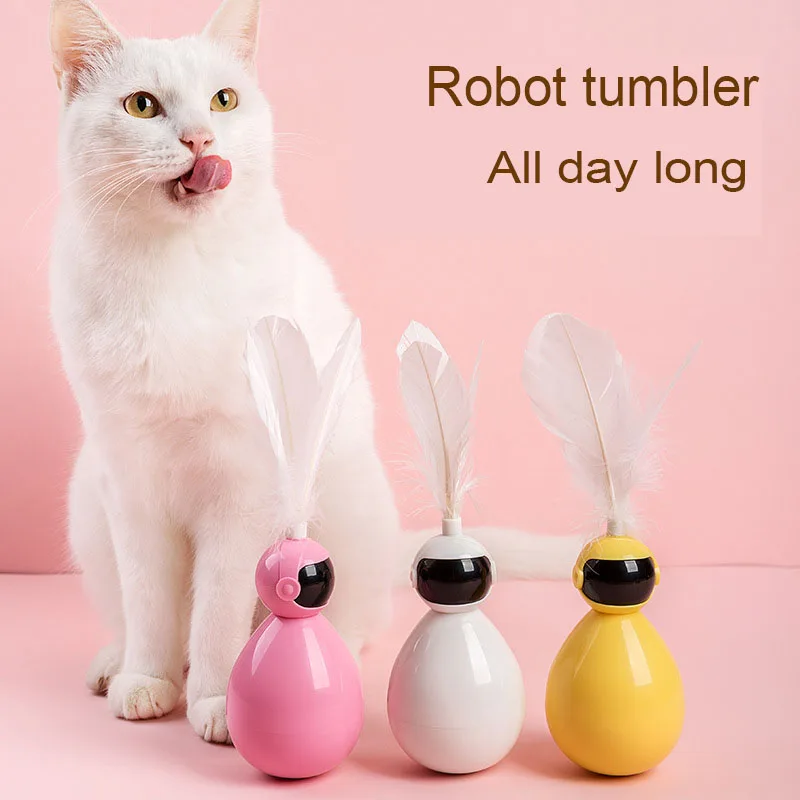 

Игрушки для кошек, доступны в трех цветах, робот-тумблер, высококачественные перья, асимметричные игрушки-качалки, устойчивые к царапинам т...