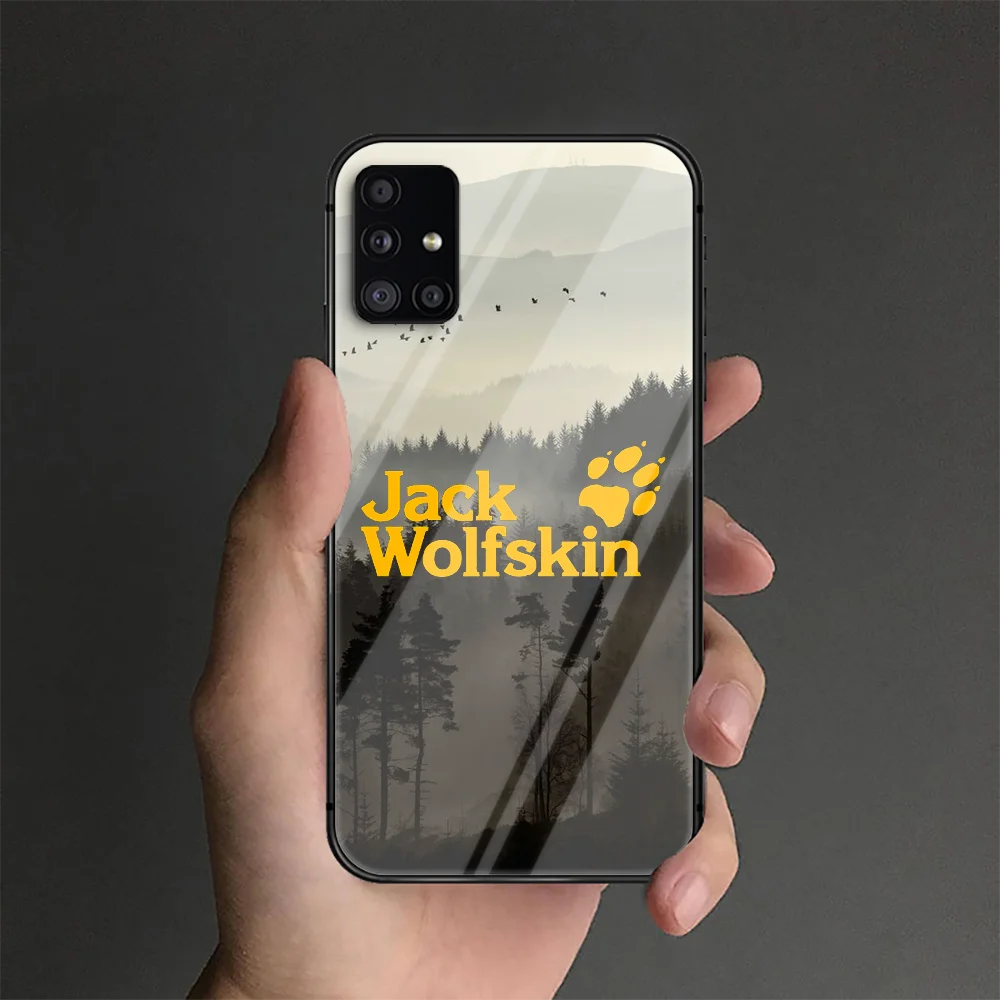 

Jack Sports Brand Wolf Phone Tempered Glass Case Cover For Samsung Galaxy S Note 5 6 9 10 10E 20 21 FE Plus Uitra Silicone