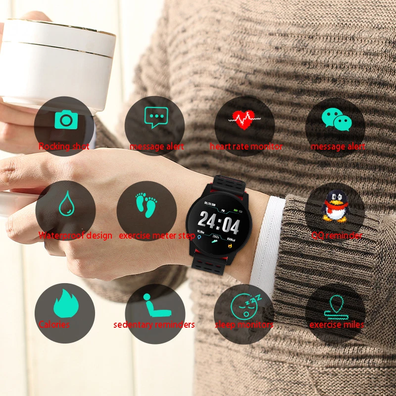 

Smart Watch Women Men Full Touch 1.3 in Sport Fitness Tracker Blood Pressure Smart watch For Android IOS Smartwatch Dropshiping