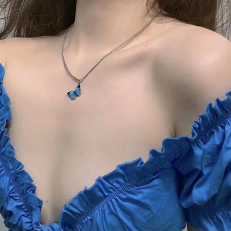 2020 Trendy European and American fashion all-match new product color small fresh clavicle chain butterfly bracelet | Украшения и