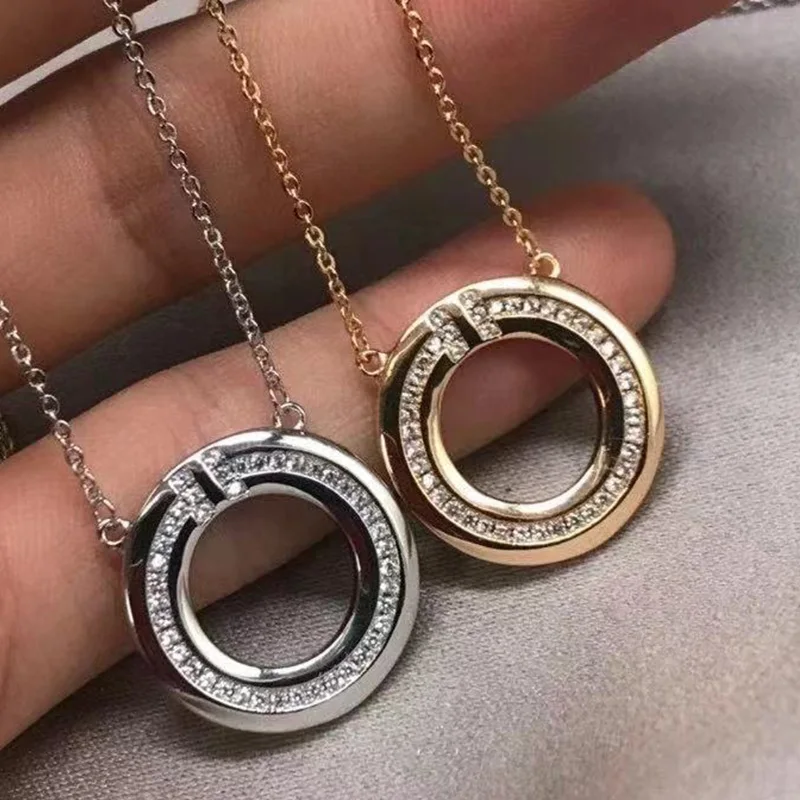 

2021 популярное высококачественное ожерелье с блестящими камнями тиф 1:1 круглое ажурное ожерелье Роскошные ювелирные изделия модный бренд п...